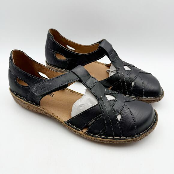Josef Seibel Womens Rosalie 29 Sandals EU 40 US 9-9.5 Black Leather NWOB - Picture 7 of 14